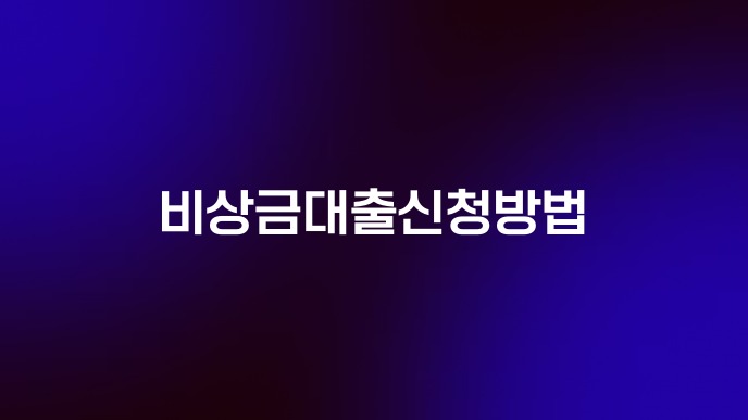 비상금대출신청방법