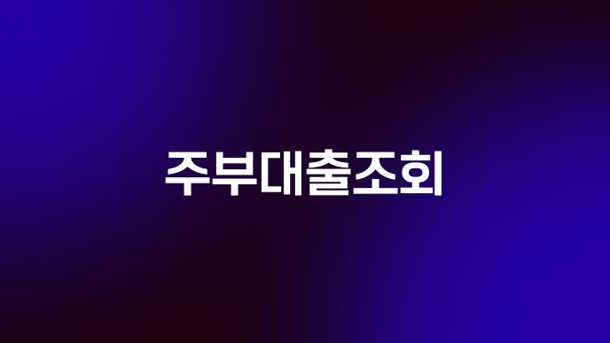 주부대출조회
